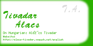 tivadar alacs business card